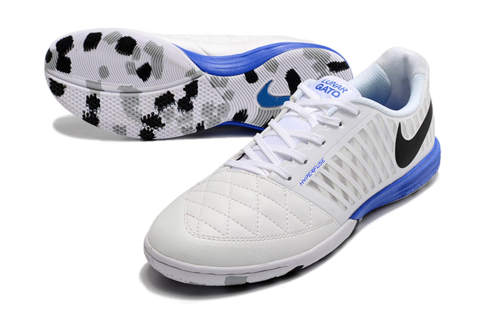 Futsal Nike Lunar Gato Blanco Azul NIÑO-ADULTO