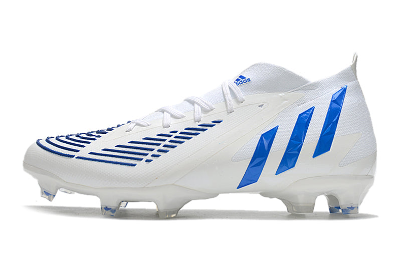 Guayo Adidas Predator Edge Blanco Azul Cordon