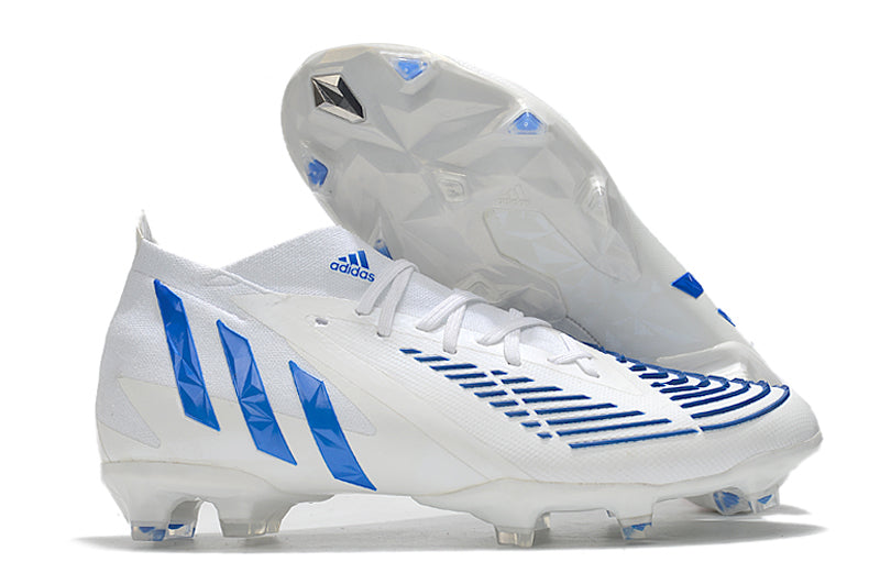 Guayo Adidas Predator Edge Blanco Azul Cordon